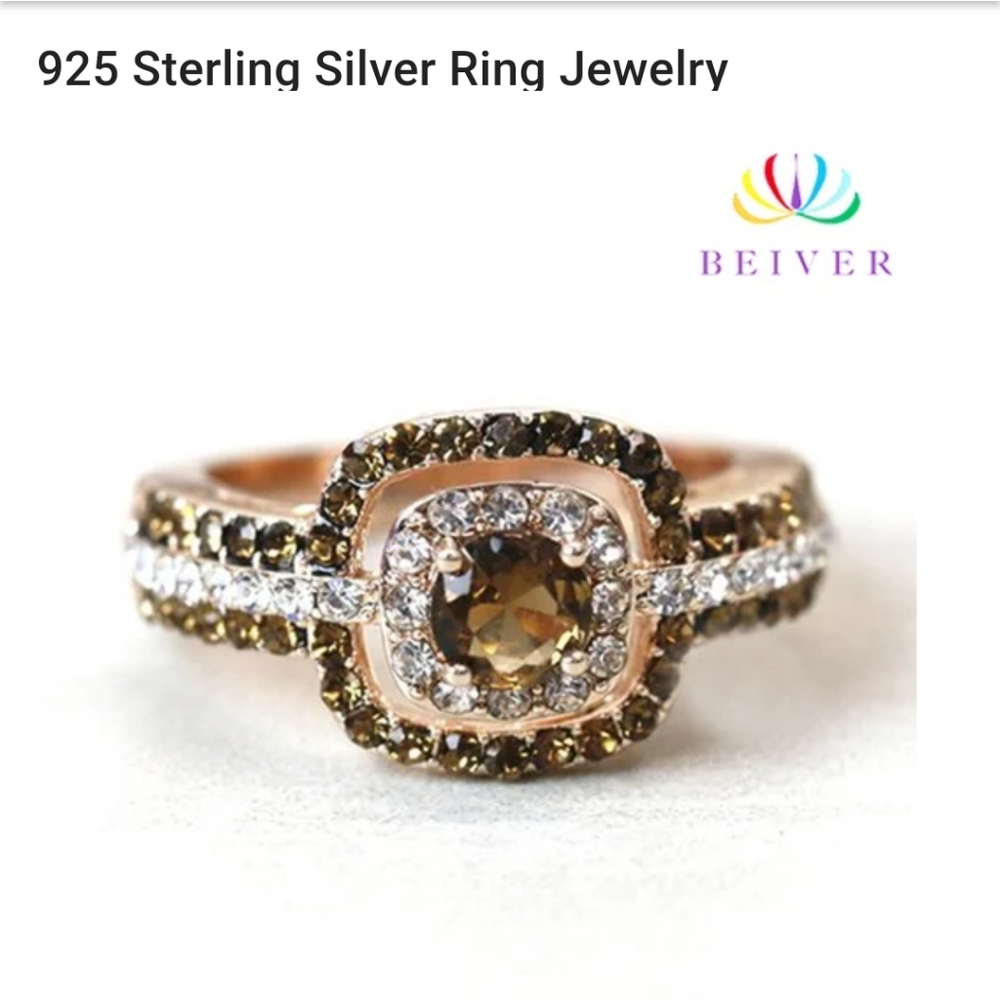 Sold New 925 Sterling Silver Champagne Ring - Picture 2 of 5